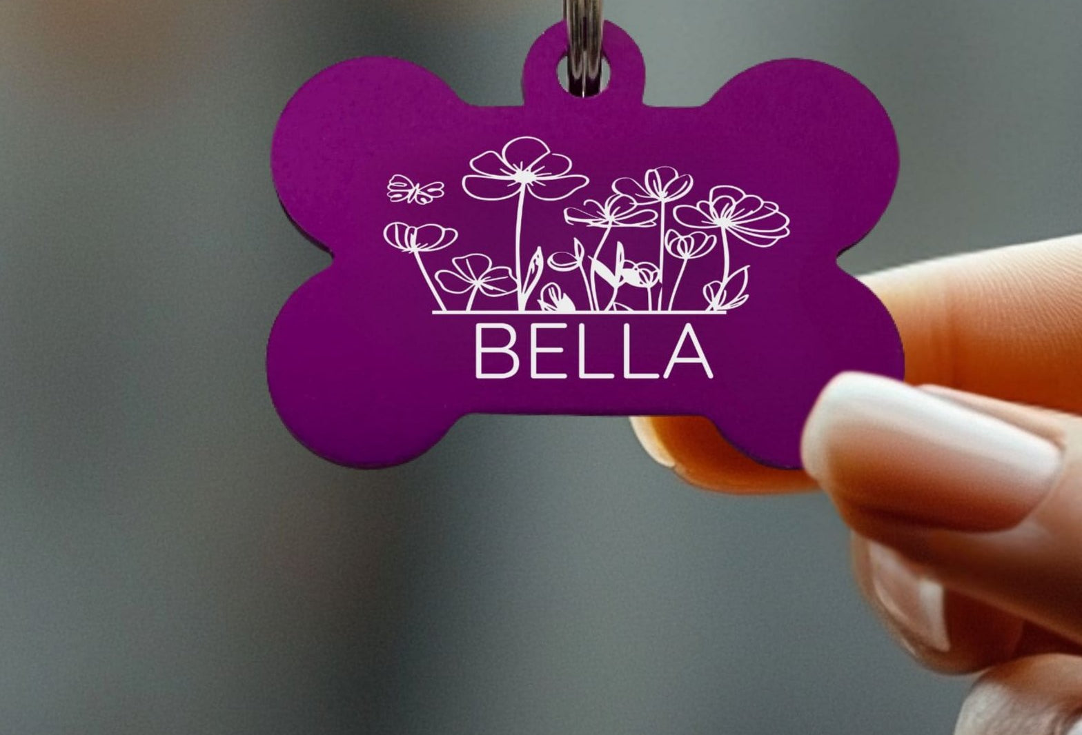 Custom fun dog tag in vibrant colors for pet safety