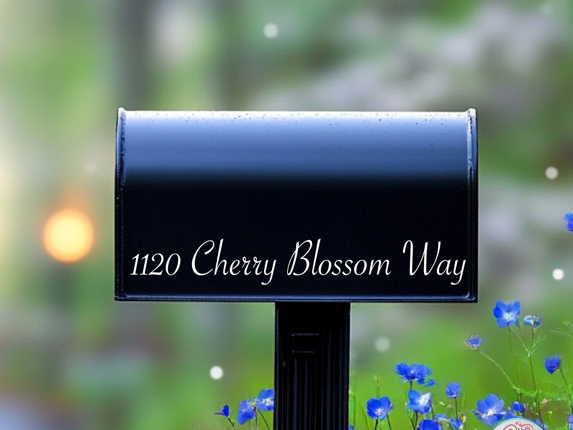 Customizable vinyl mailbox lettering in bold font