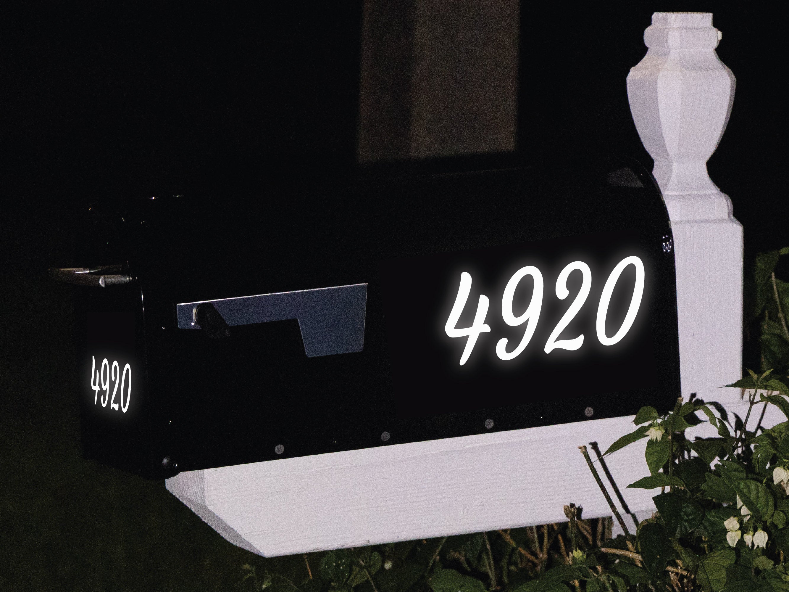 Personalized Reflective Mailbox Numbers Close-Up