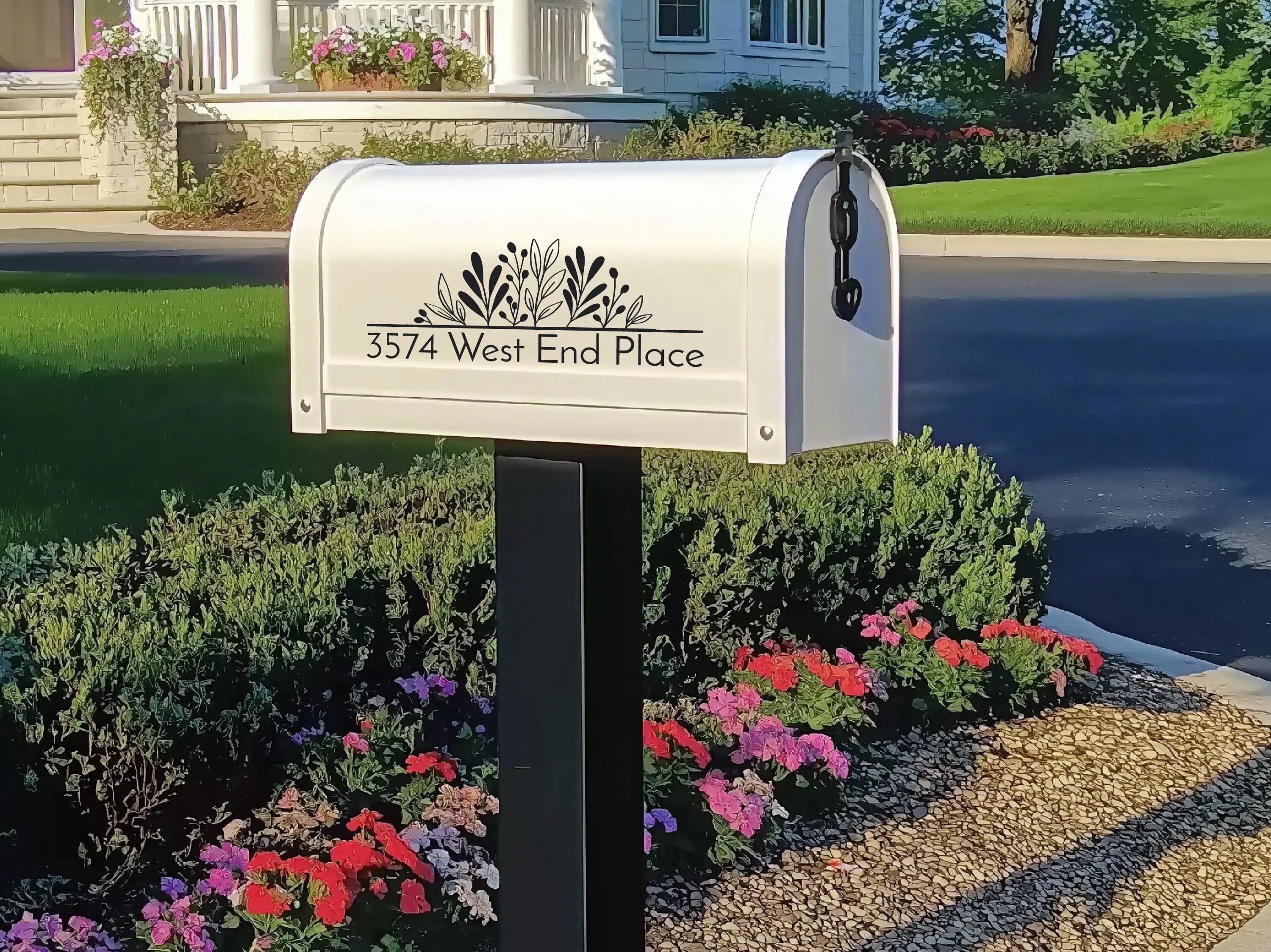 Durable weatherproof mailbox address decals