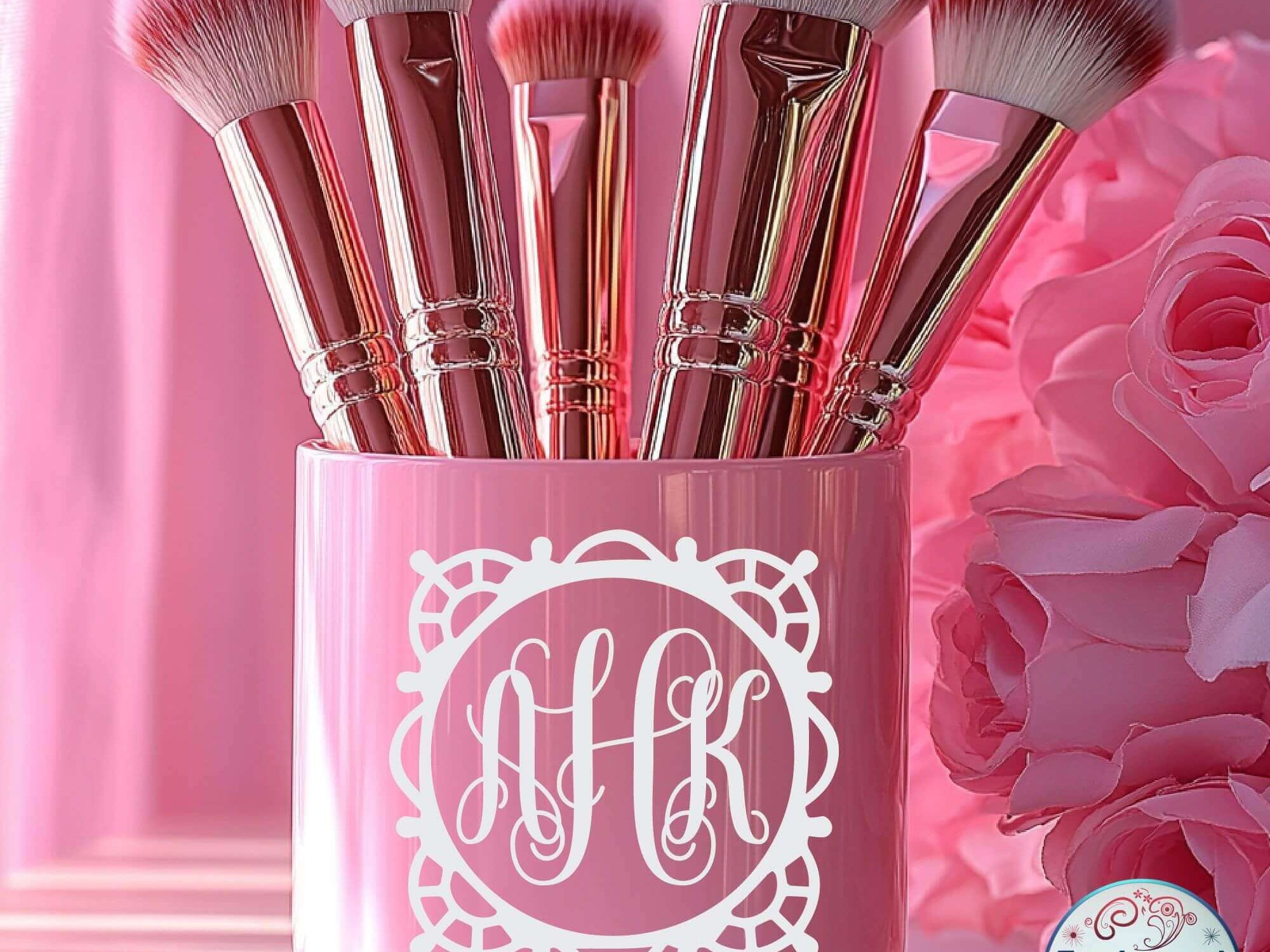 Monogram coffee mug decal with elegant design – great for gifts and decor