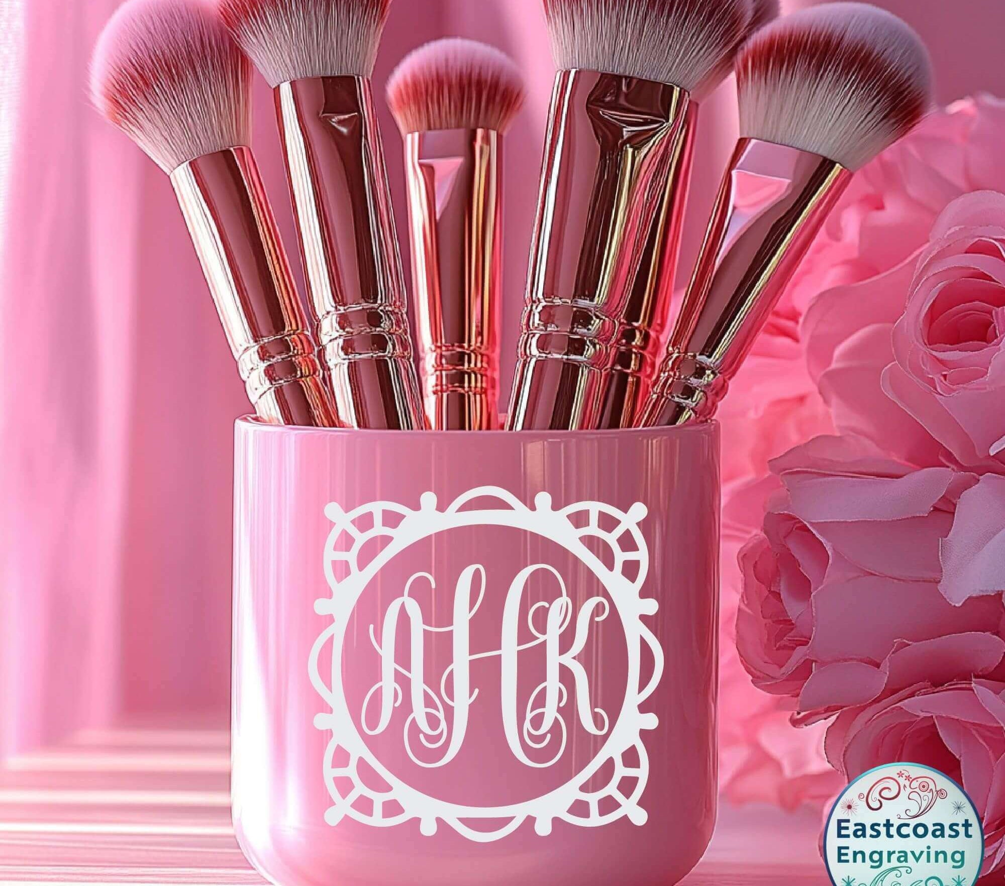 Monogram coffee mug decal with elegant design – great for gifts and decor
