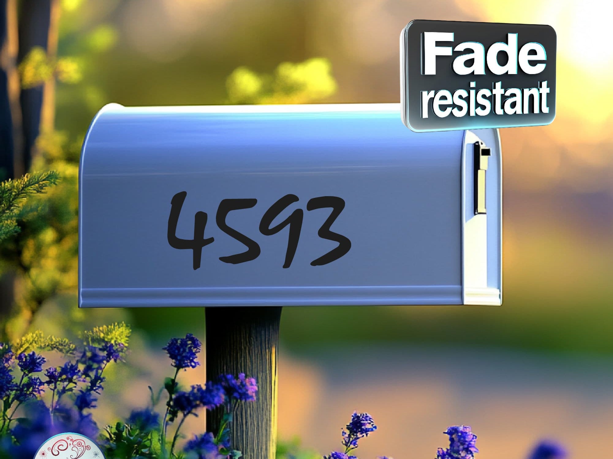 Mailbox numbers in large, bold font for visibility