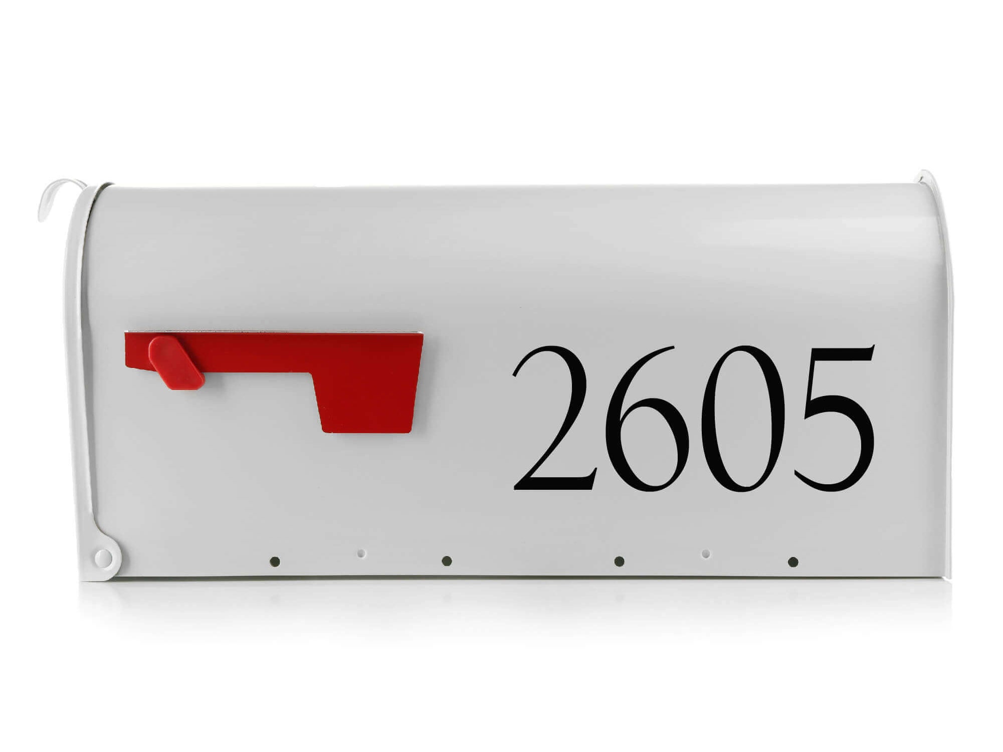 Long-lasting customizable mailbox number decals.