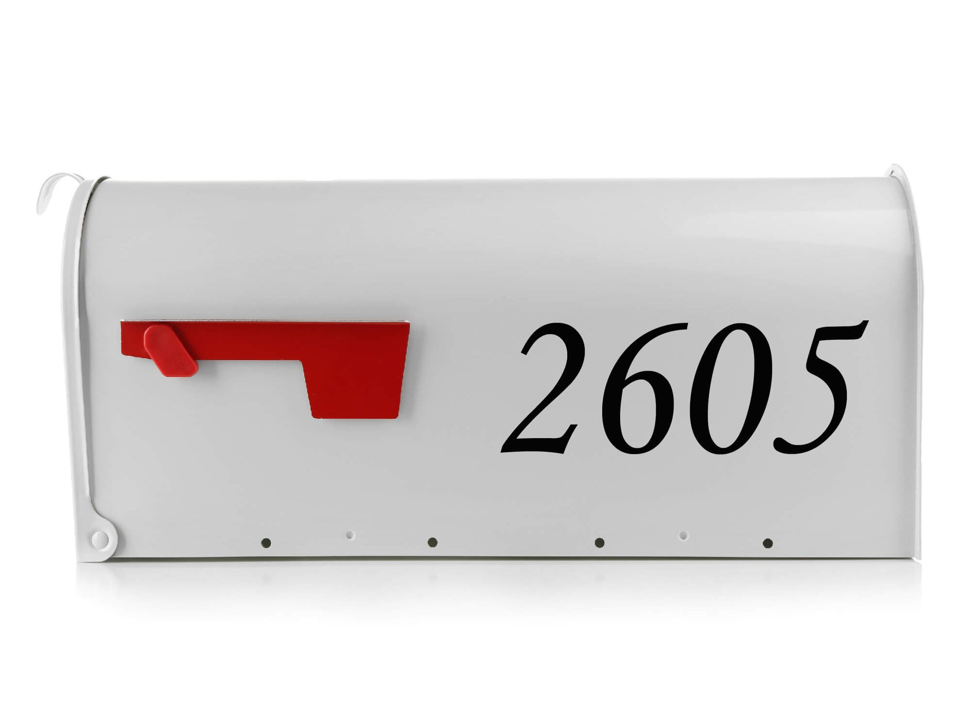 Stylish mailbox number decals in vibrant colors