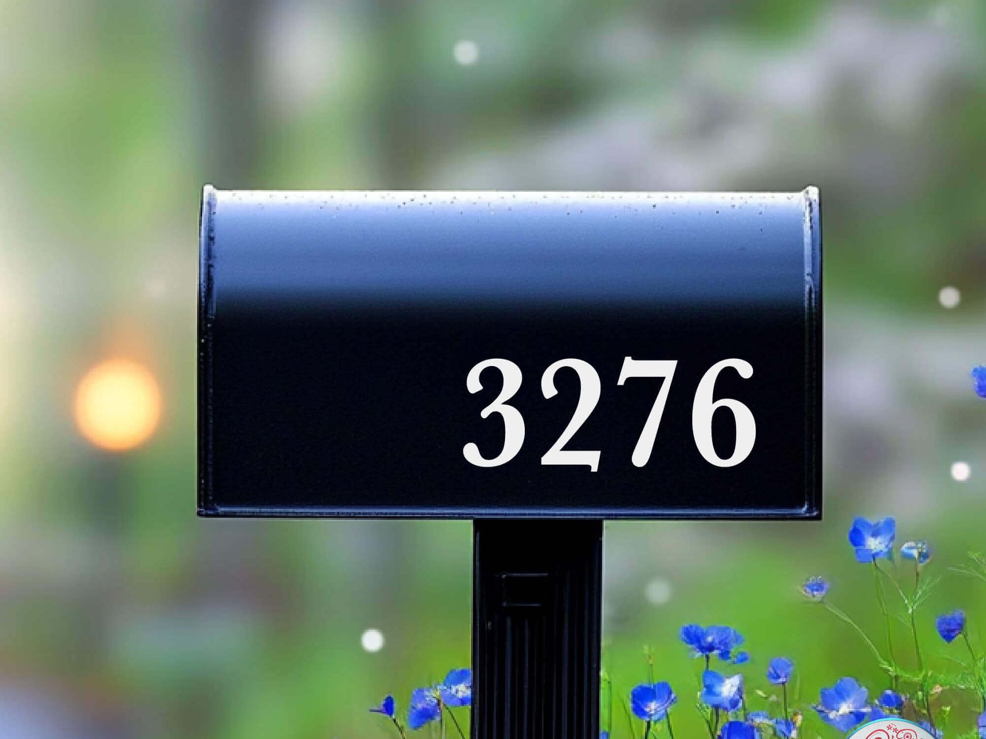 Reflective Mailbox Decal Applied to Both Sides for Visibility
