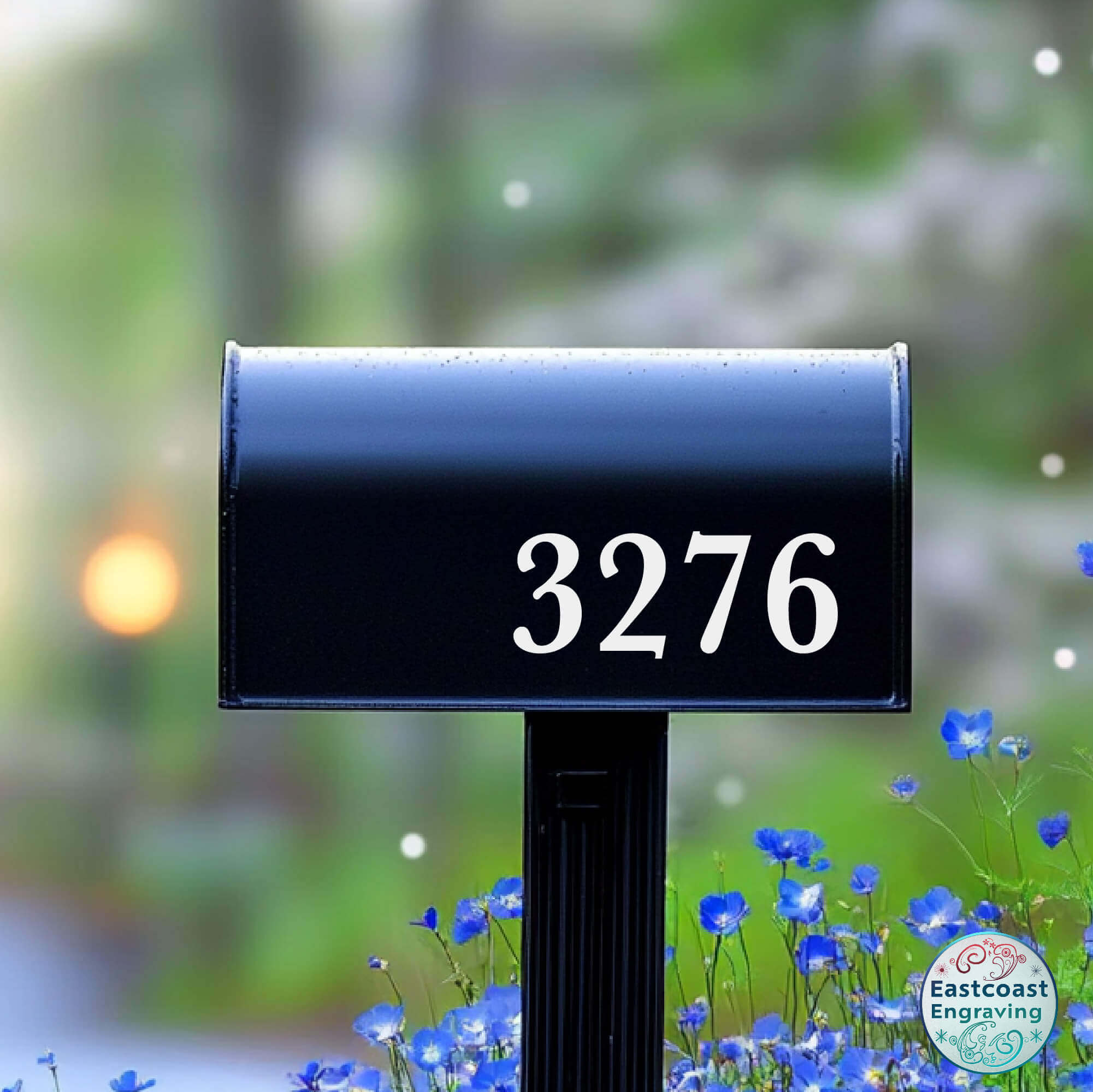 Reflective Mailbox Decal Applied to Both Sides for Visibility