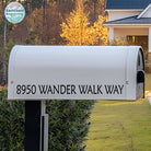 Black reflective mailbox address decal for a sleek, professional look.