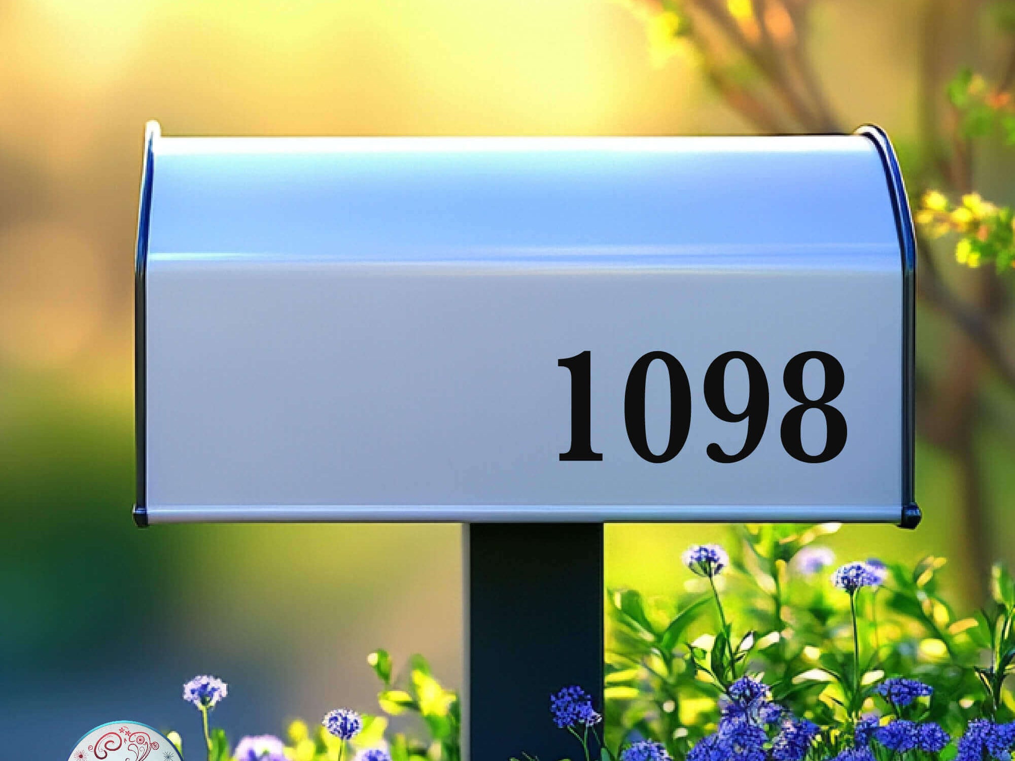 Reflective Mailbox Sticker Displayed in Daylight Conditions