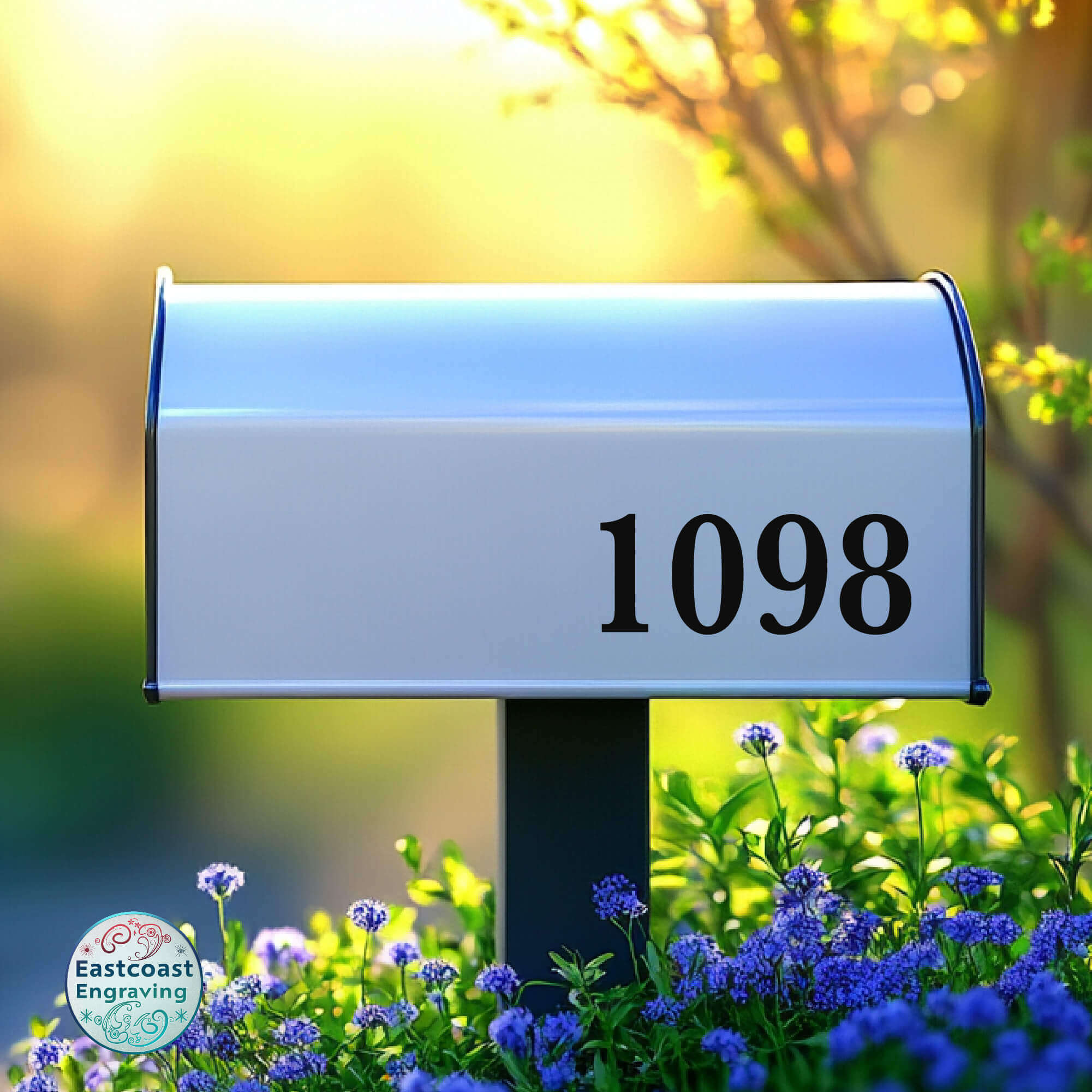 Reflective Mailbox Sticker Displayed in Daylight Conditions