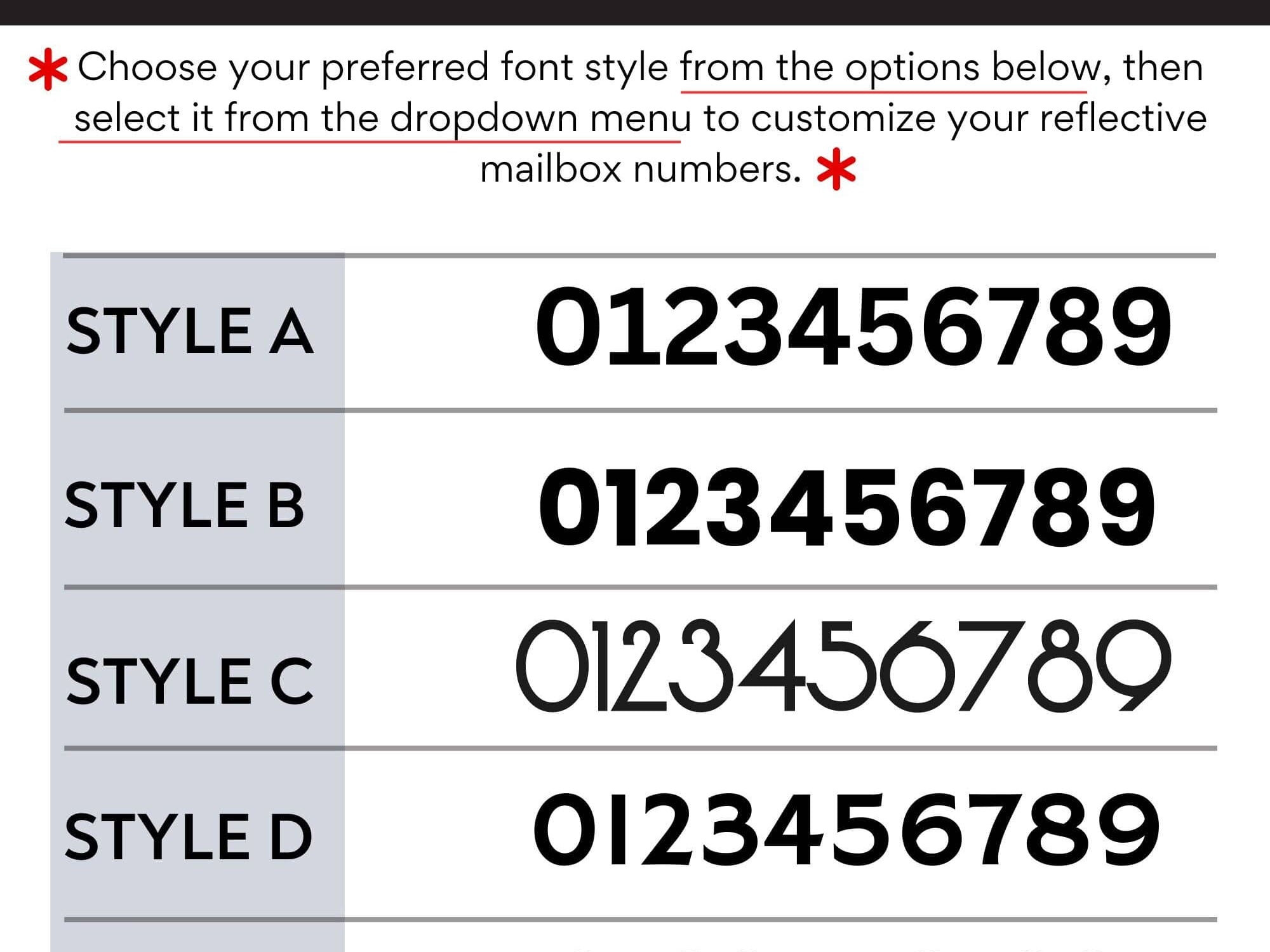 Gold Reflective Mailbox Numbers – High Visibility Address Decal