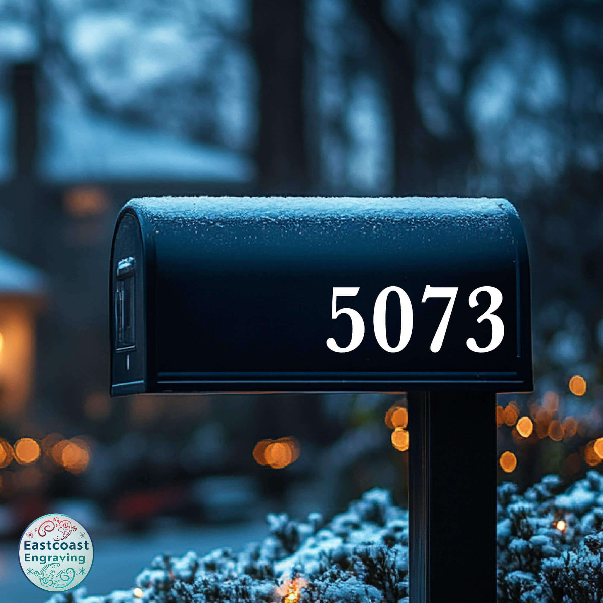 Reflective Mailbox Decal in Snow – Weatherproof and Durable
