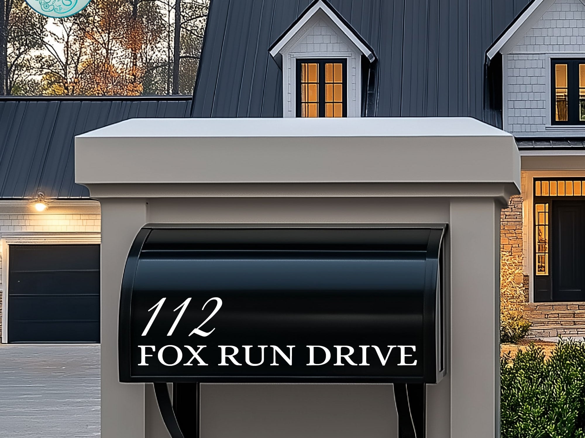 High-quality reflective vinyl lettering for mailbox street address display.