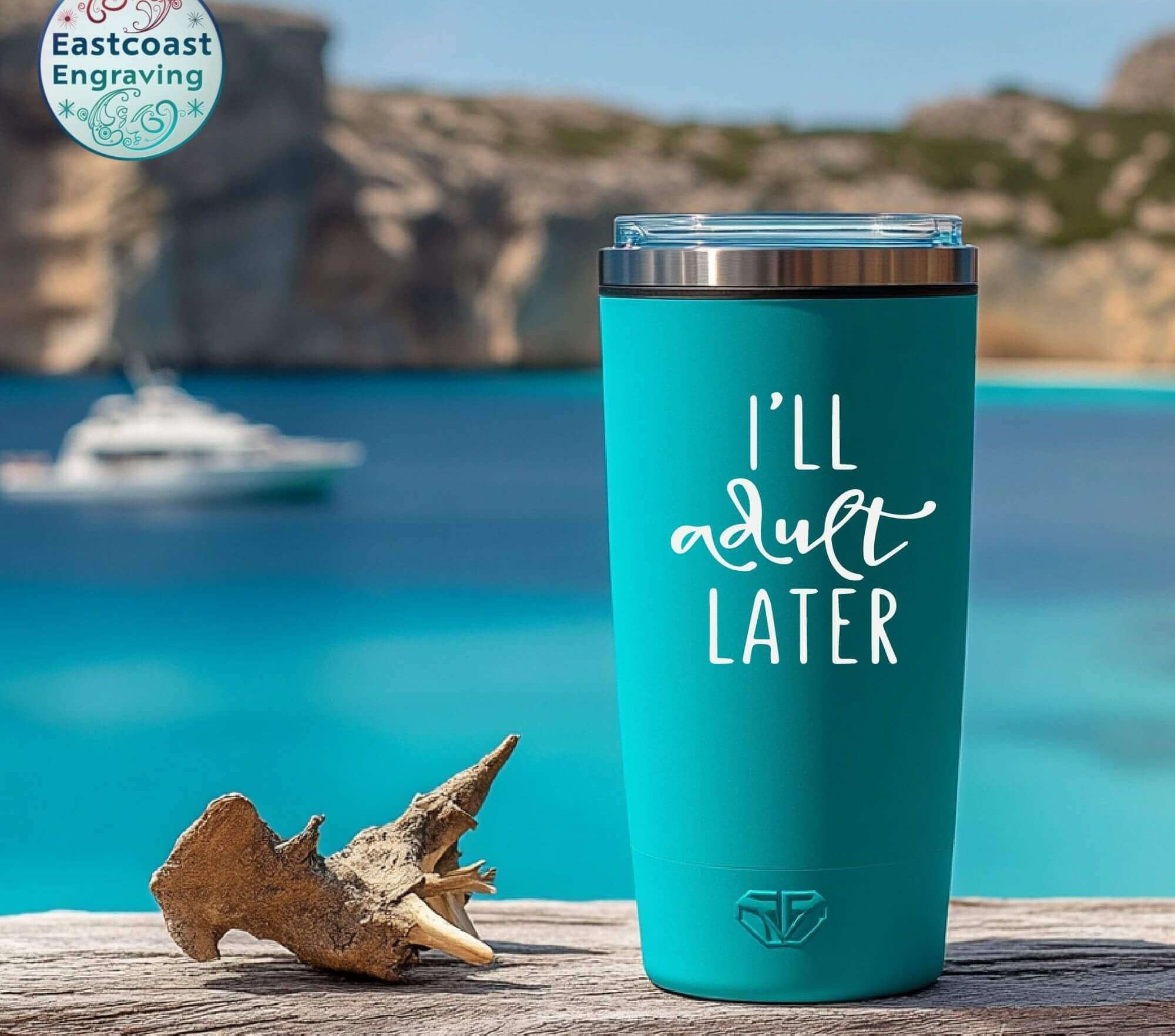 Sarcastic funny vinyl decal – I'll Adult Later sticker for tumblers, mugs & laptops