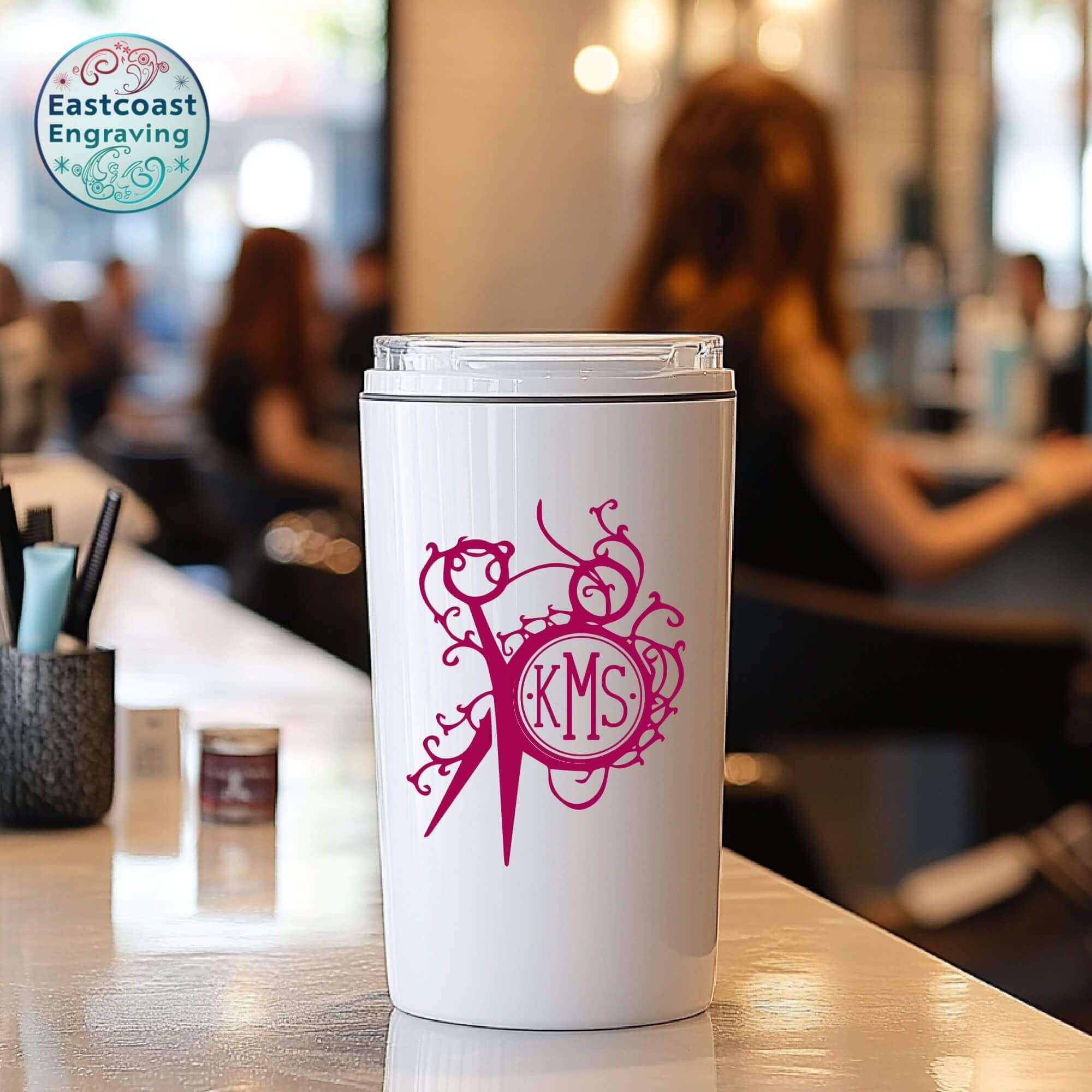 Personalized vinyl monogram sticker for tumblers