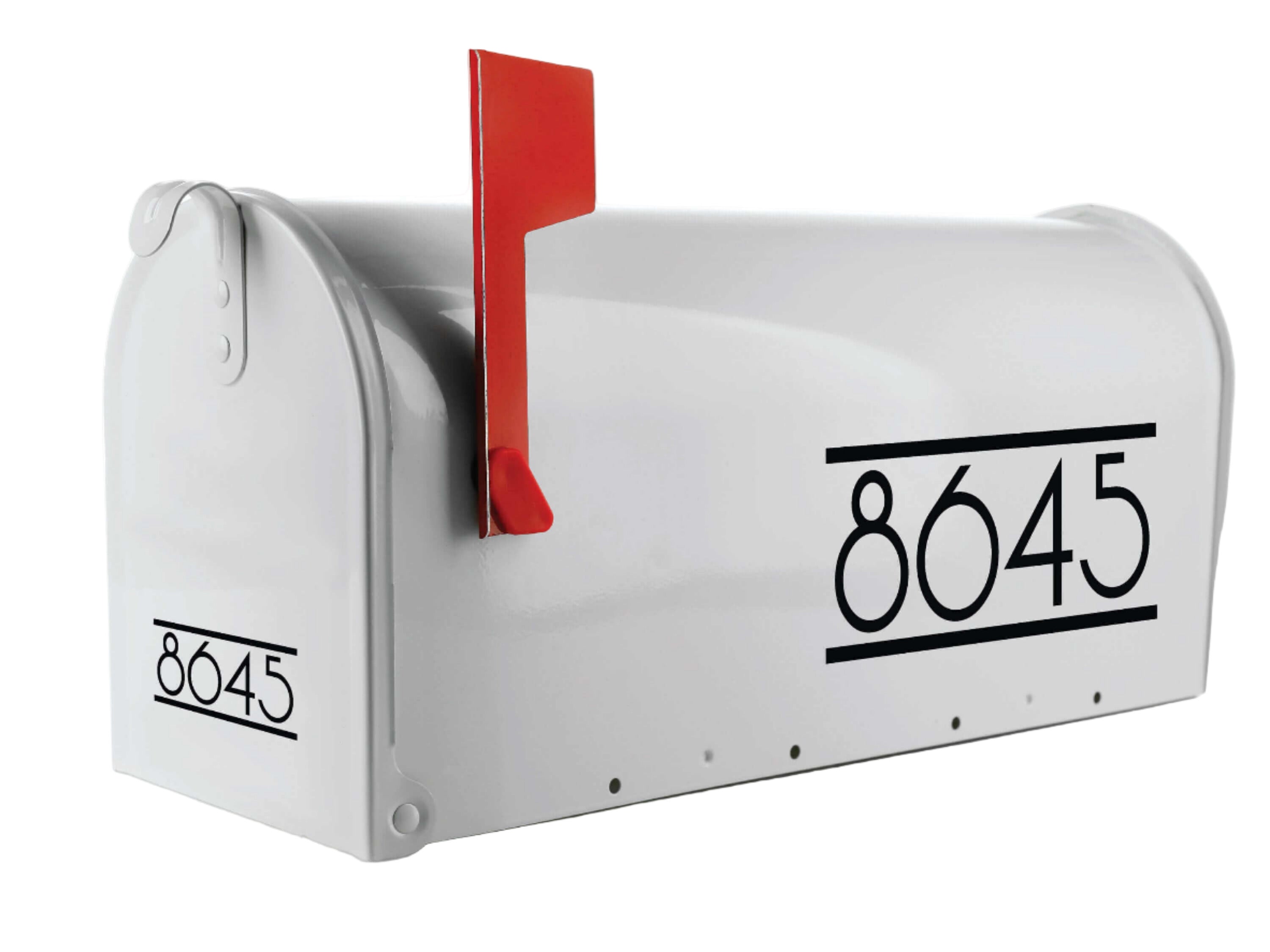 Modern mailbox numbers in sleek vinyl design