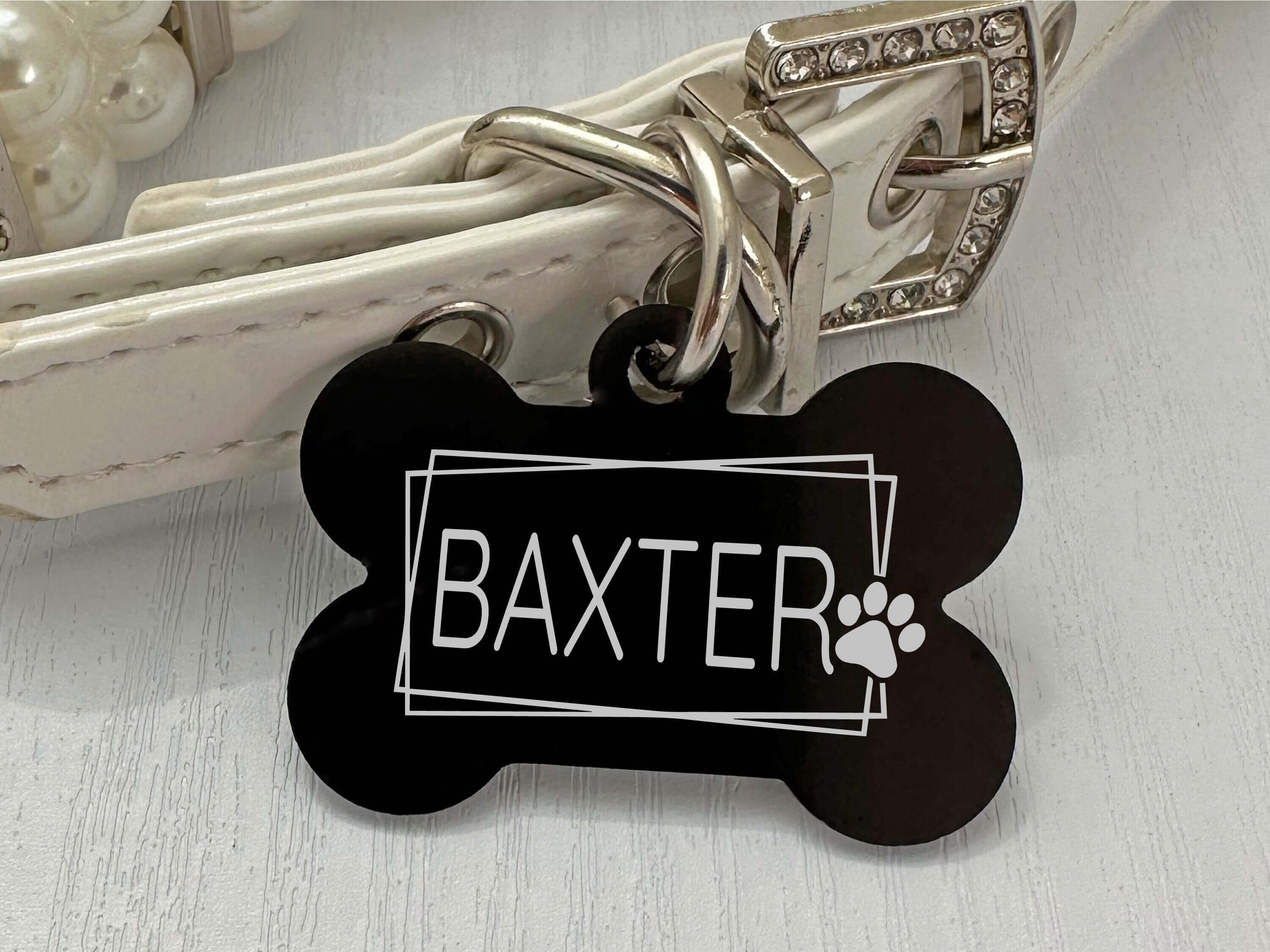 Customizable Artistic Paw Dog Tag – Durable & Colorful Pet ID - Eastcoast Engraving