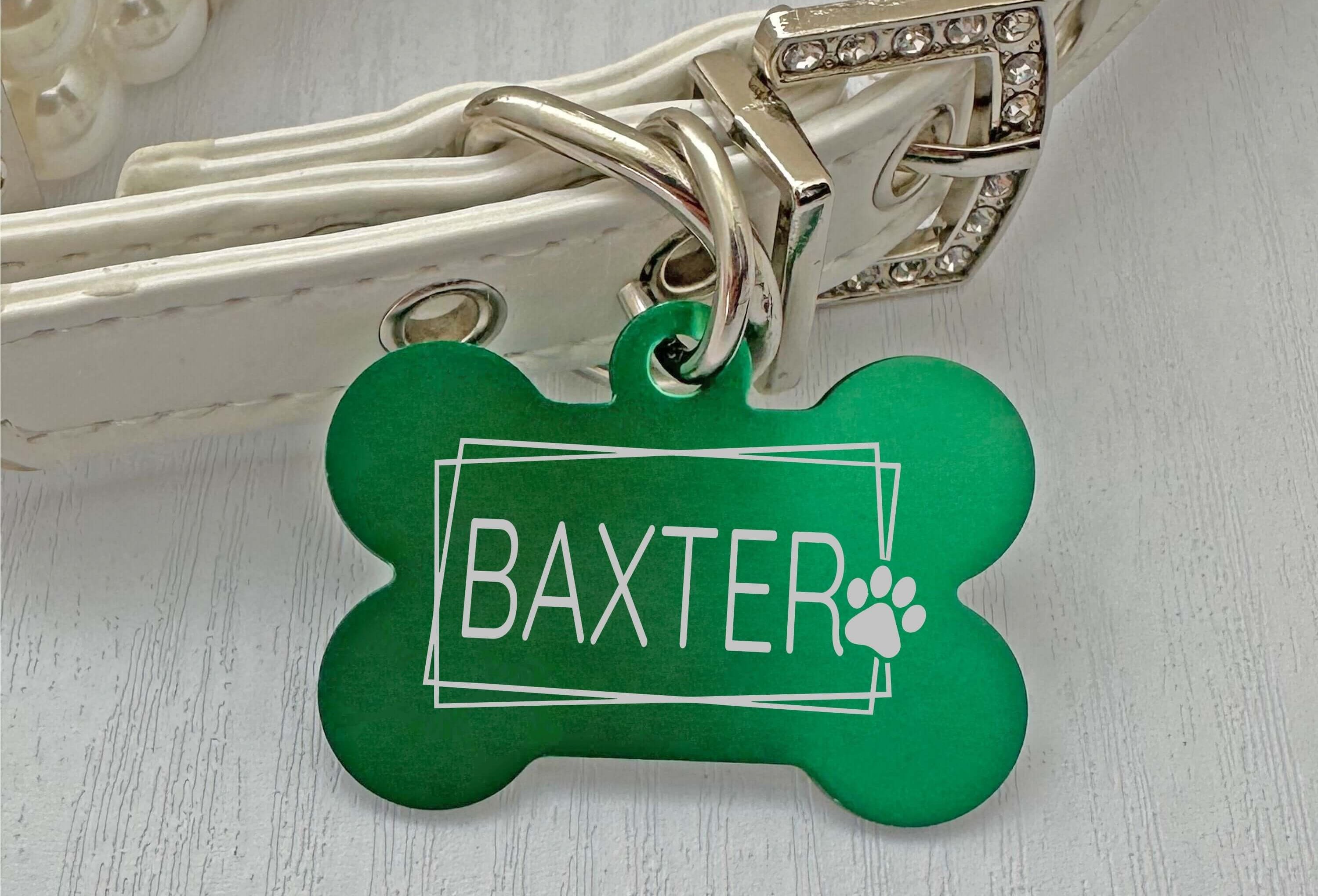 Customizable Artistic Paw Dog Tag – Durable & Colorful Pet ID - Eastcoast Engraving