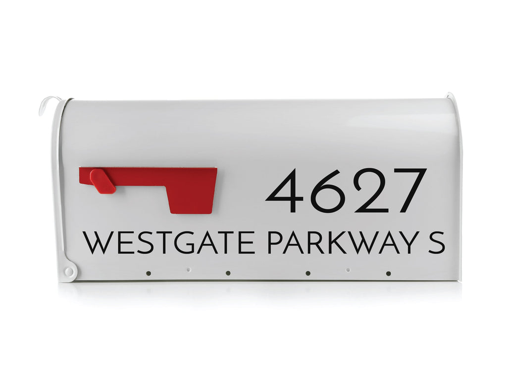 Mailbox Decal with Street Name and Number by Eastcoast Engraving