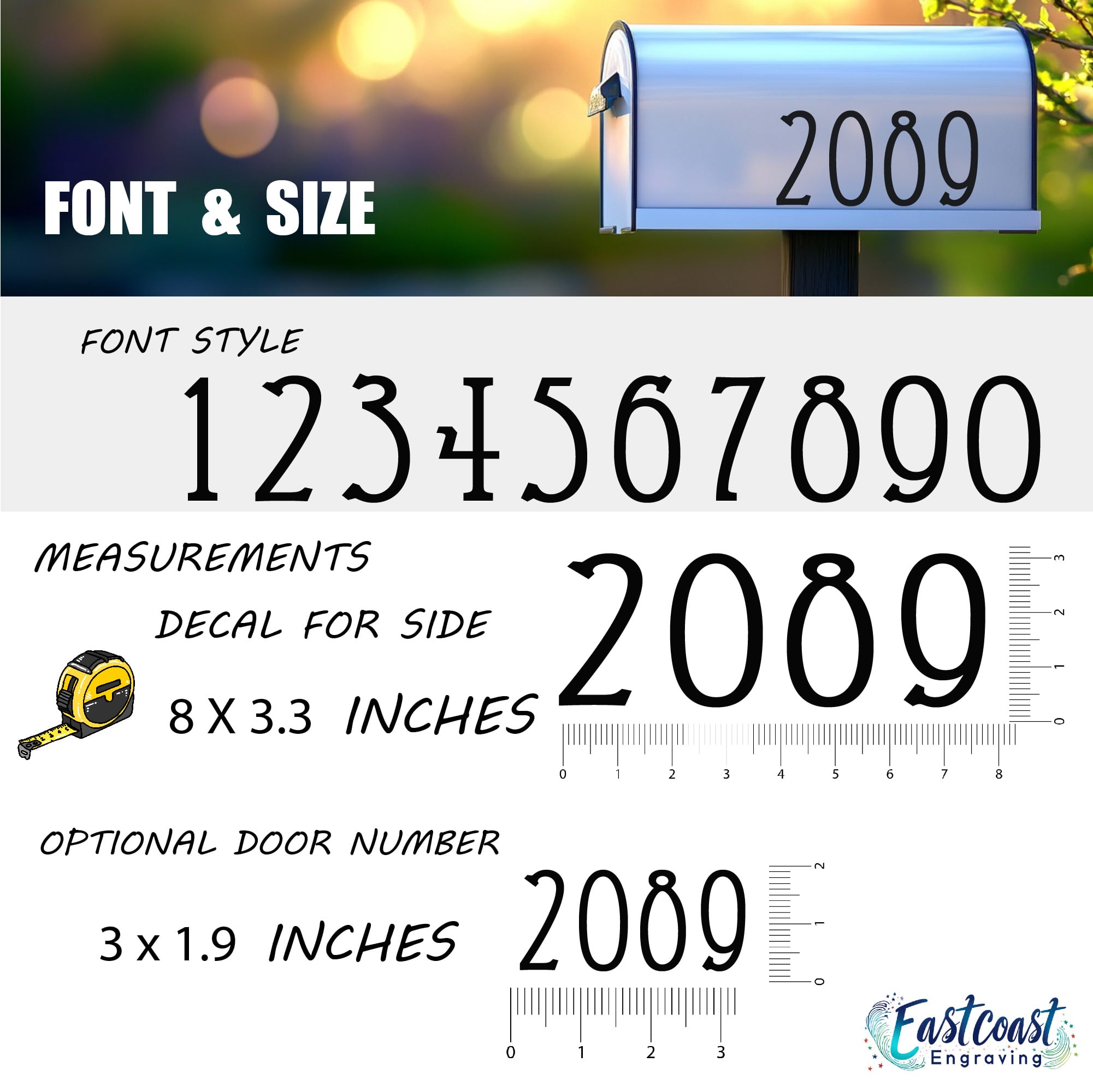 Mailbox decals size guide for perfect fit