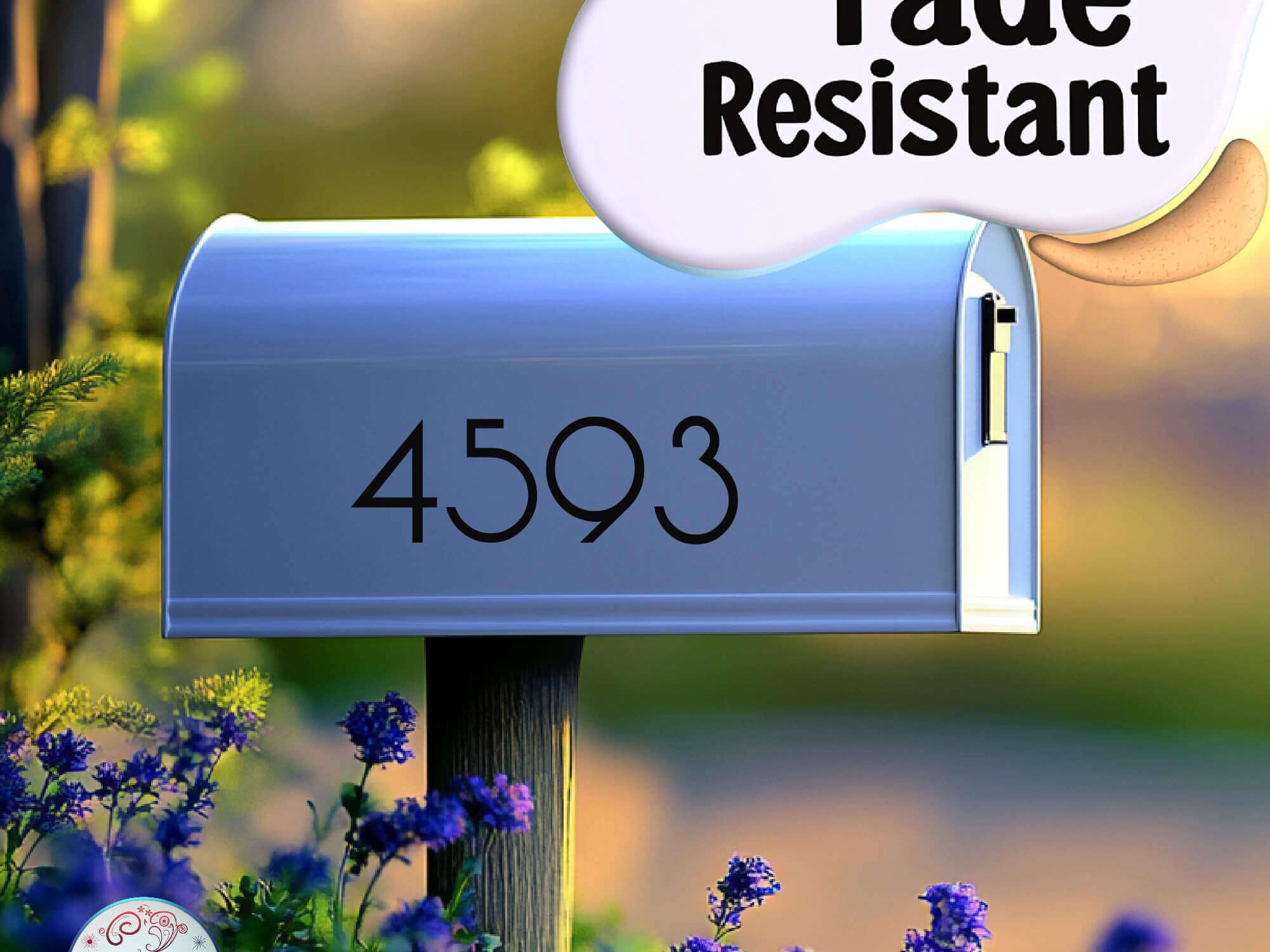 House address number stickers in custom fonts and colors