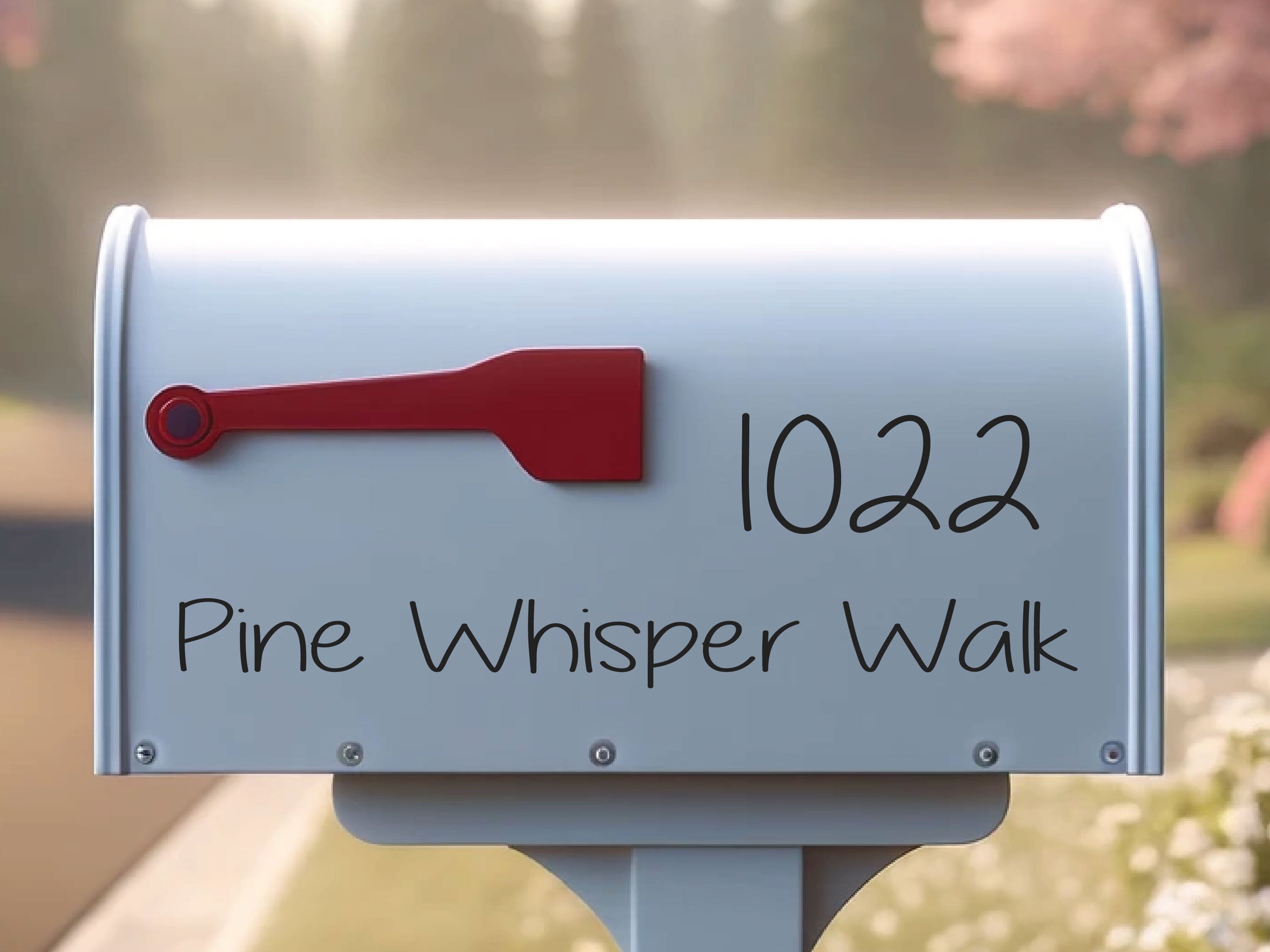 modern house number and street name vinyl decal