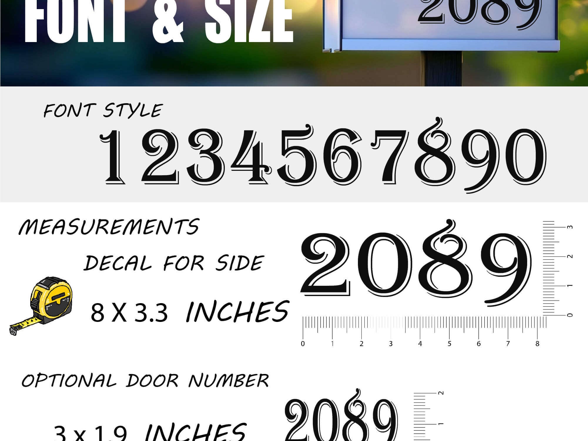 Easy-to-apply mailbox decal with practice application