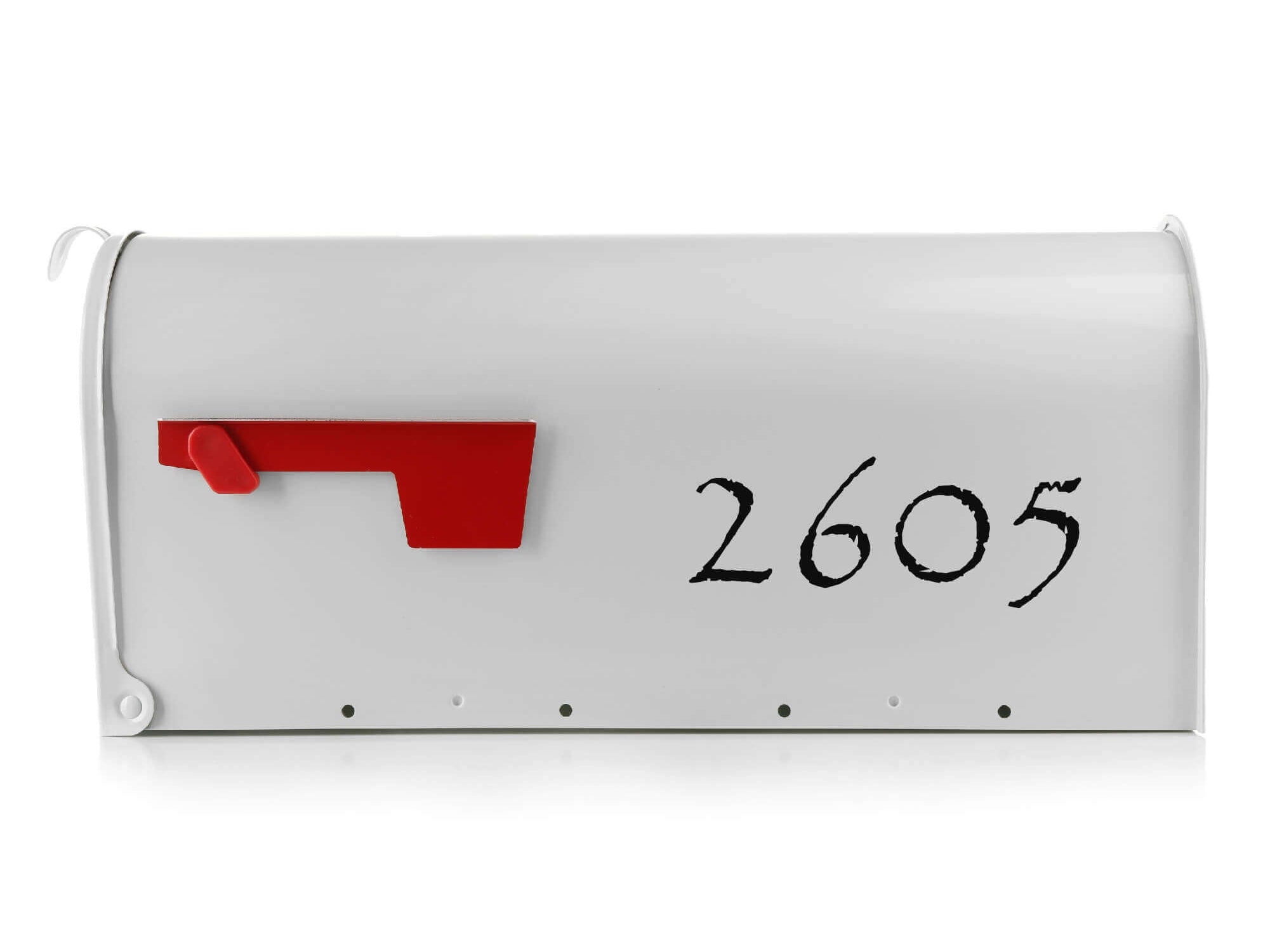 Applying vinyl mailbox numbers to a metal mailbox with practice decal included