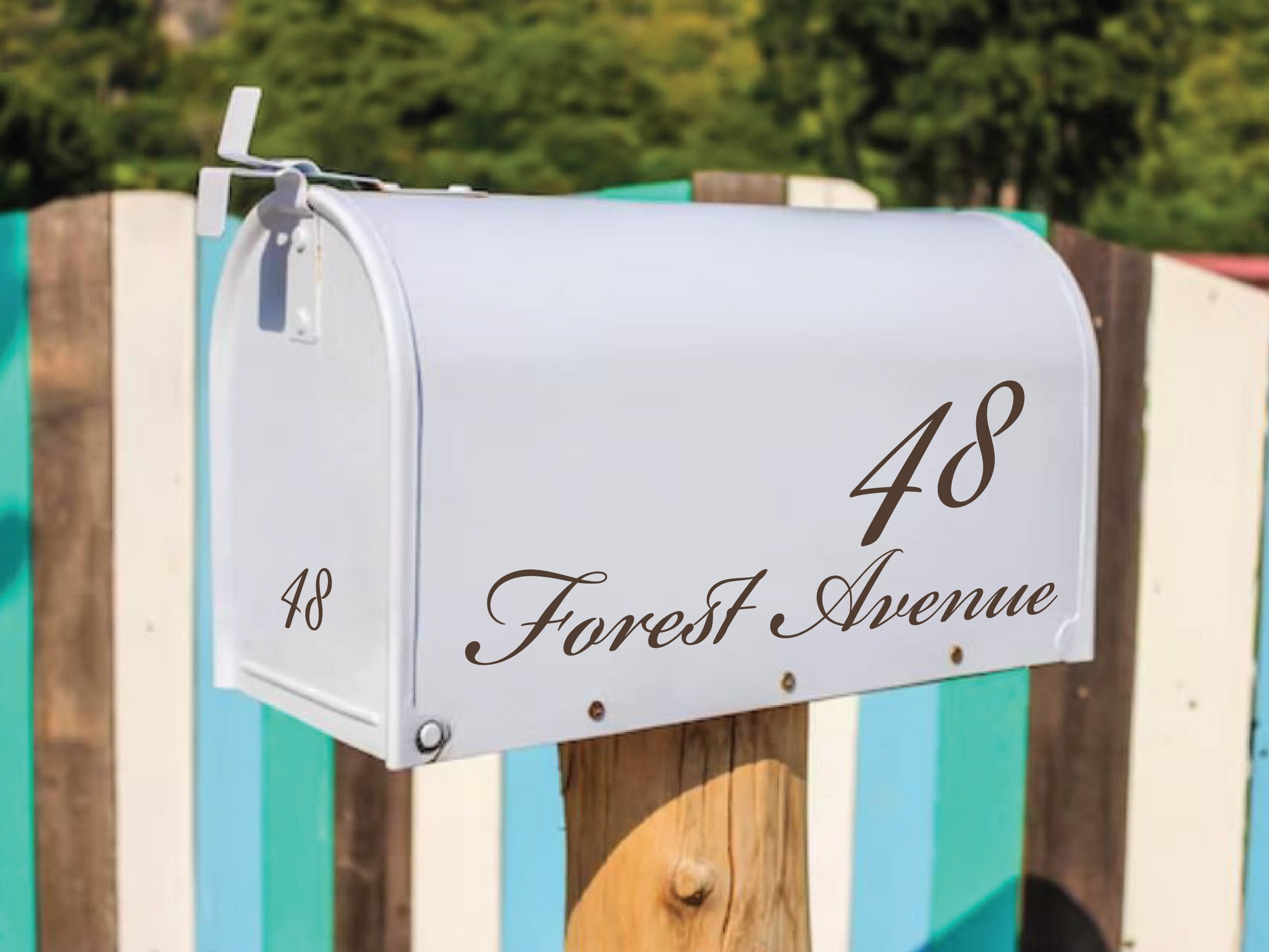 easy-to-install mailbox number and address vinyl decals