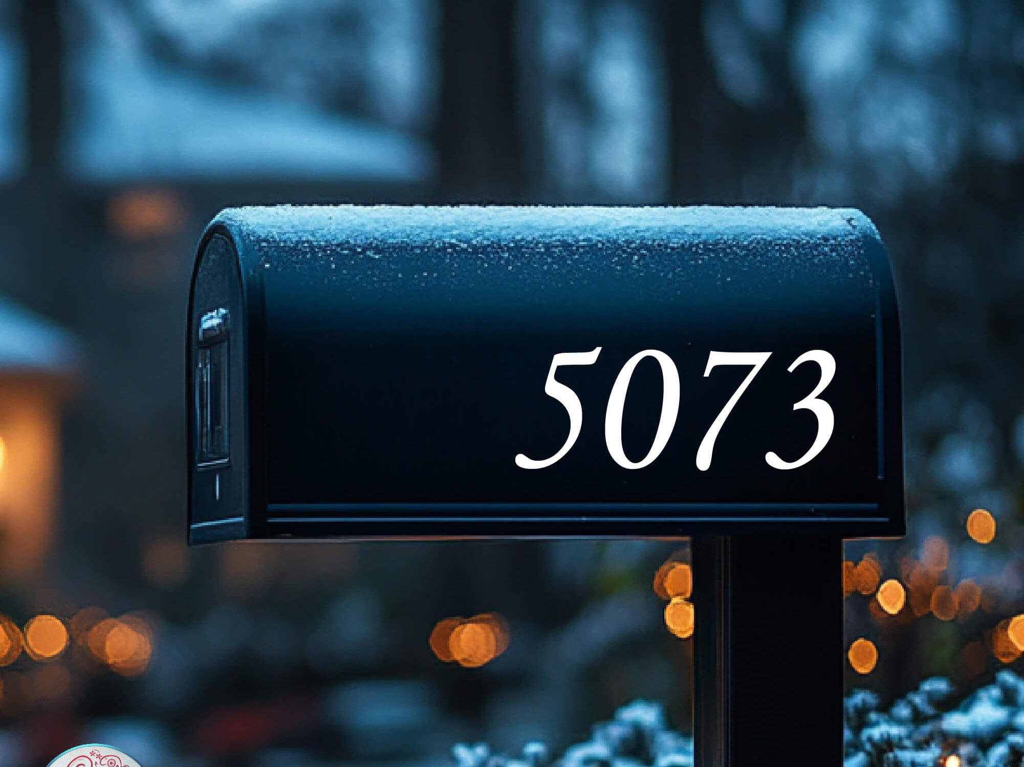 Weatherproof vinyl mailbox decals with bold font