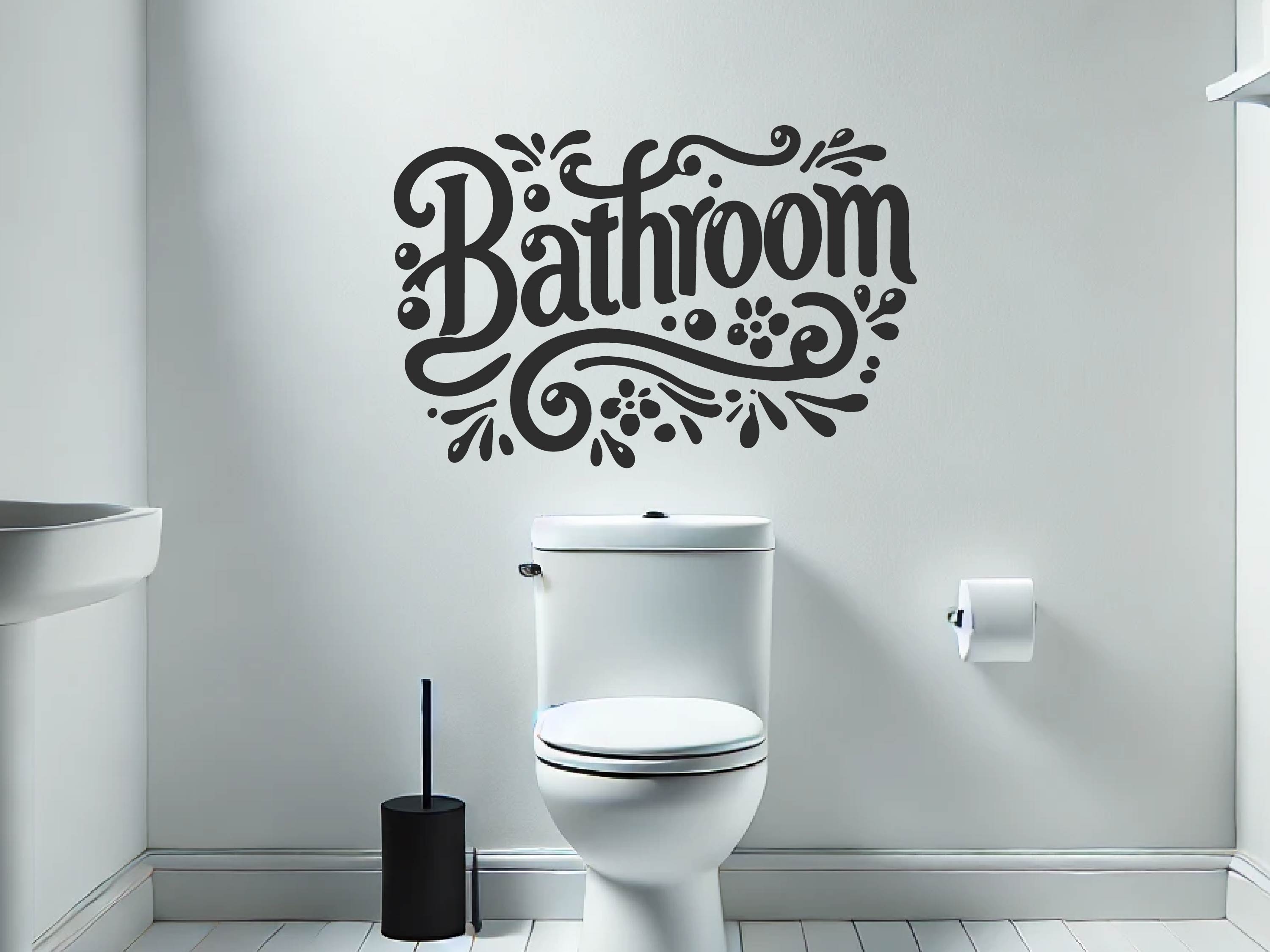 Vinyl Wall Sticker for Bathrooms, bold waterproof wall decor in multiple sizes