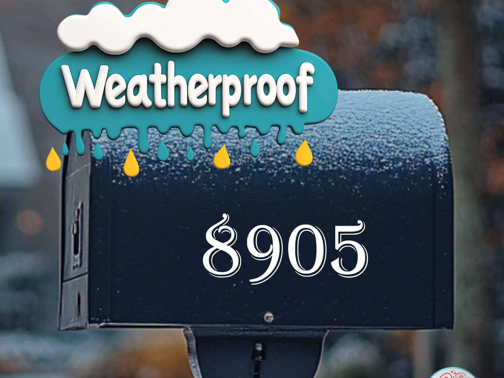 Custom vinyl mailbox decals for business addresses