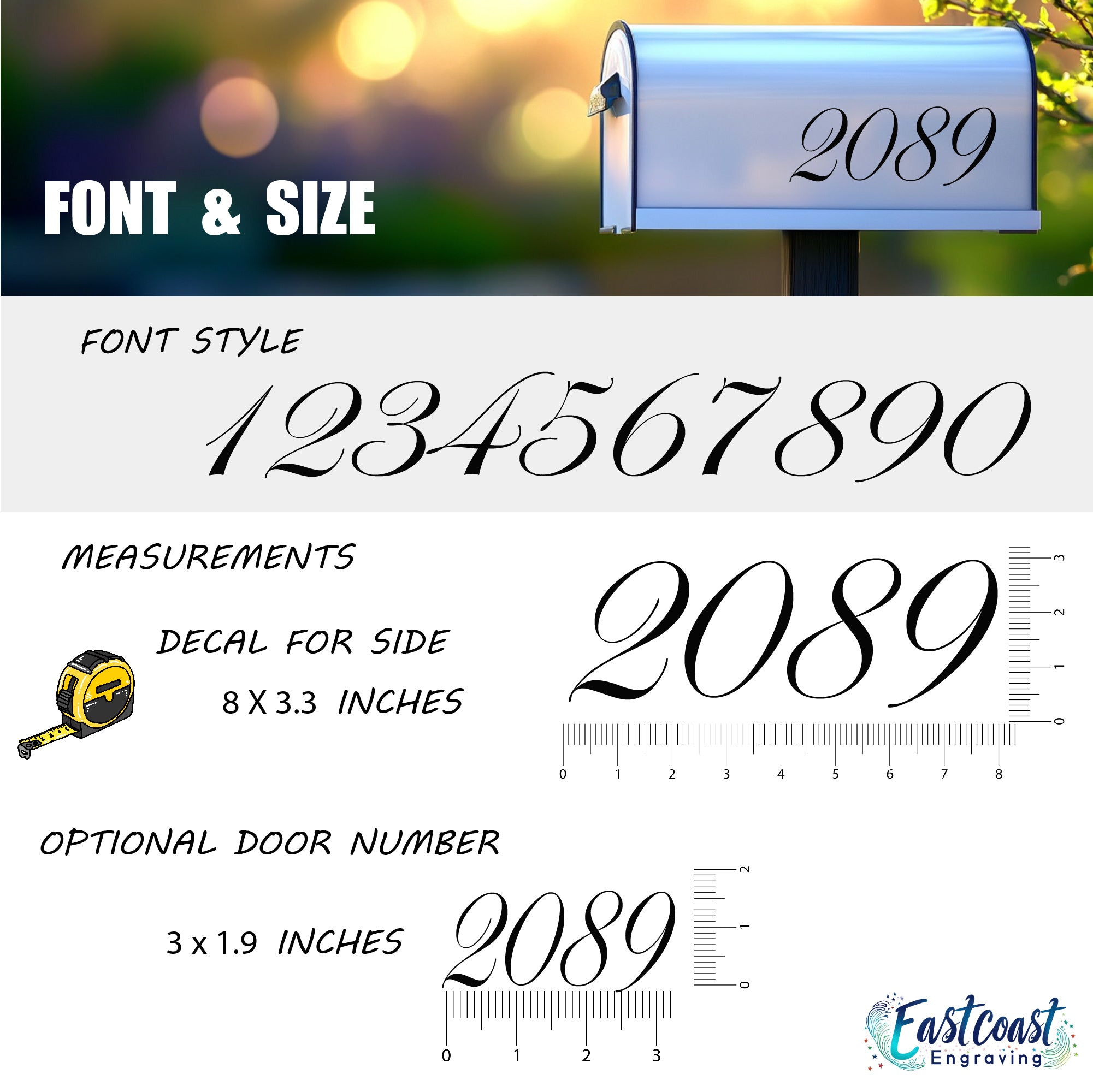 Weatherproof mailbox numbers for curb appeal