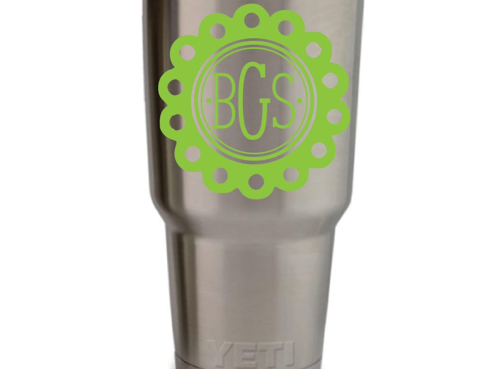 Circle Vinyl Monogram Decal, personalized with initials, 3.35 x 3.35 inch custom sticker for tumblers, cups, and laptops