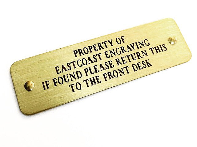 Engraved metal tags with durable adhesive backing