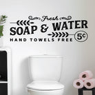 Fresh Soap and Water Vinyl Wall Decal, bold bathroom decor - Eastcoast Engraving