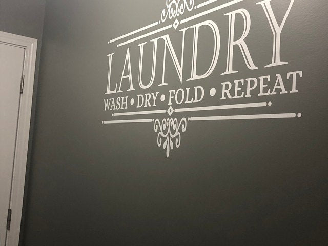 Bold Laundry Room Wall Decal, stylish vinyl wall art