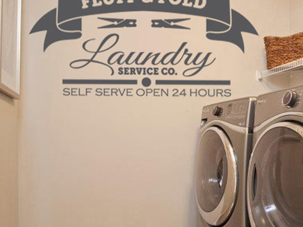 Laundry Room Wall Decor Fluff & Fold Decal, available in multiple sizes