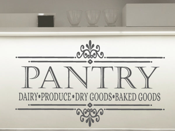 Pantry Wall Decal, vinyl kitchen decor in 15 colors - Eastcoast Engraving