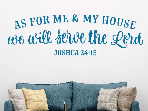 As for Me and My Home Wall Decal, faith-inspired vinyl decor for living rooms - Eastcoast Engraving