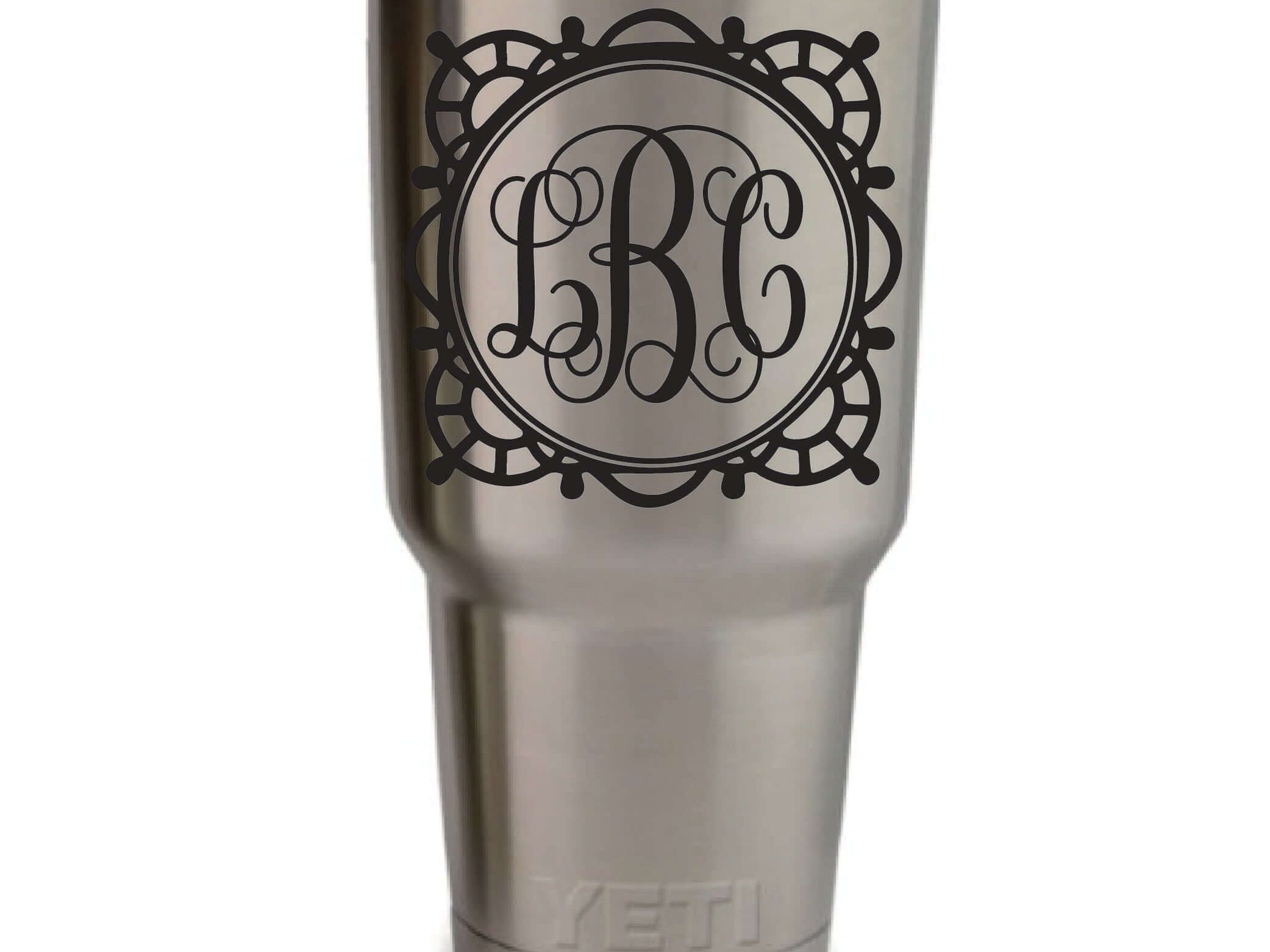 Window Pane Vinyl Monogram Decal, 3.35 x 3.35 inch by East Coast Engraving