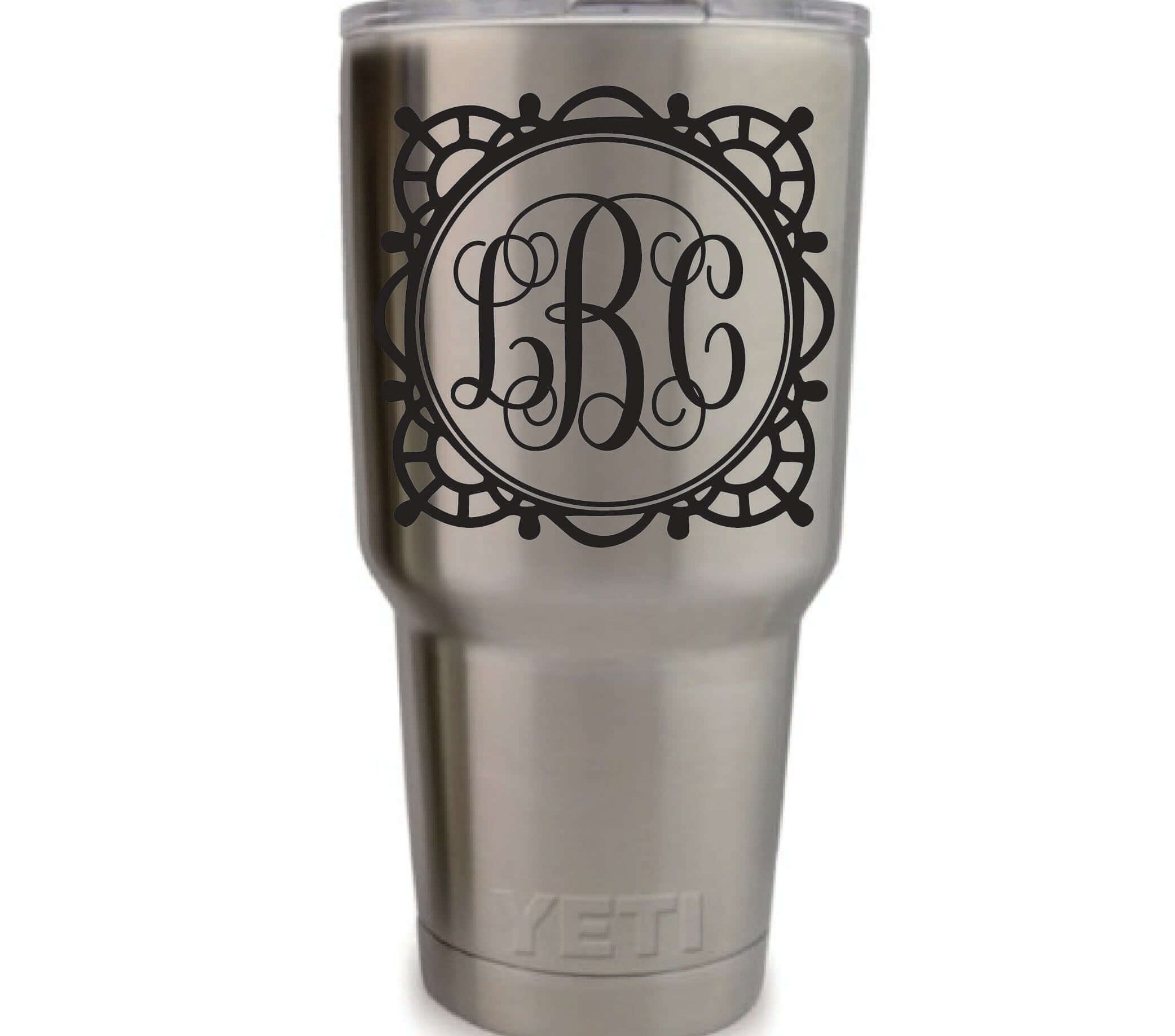 Window Pane Vinyl Monogram Decal, 3.35 x 3.35 inch by East Coast Engraving