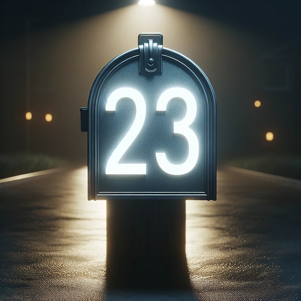 2 reflective numbers on mailbox