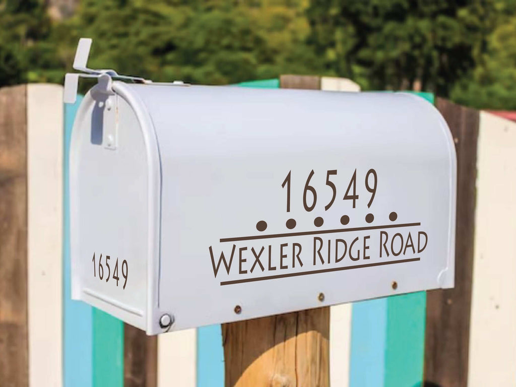 Modern Dots Custom Mailbox Decal - Contemporary Design & Personalization - Eastcoast Engraving