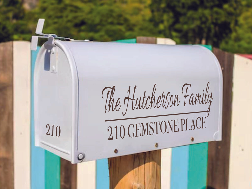 Personalized Script Mailbox Decal - Elegant & Stylish - Eastcoast Engraving