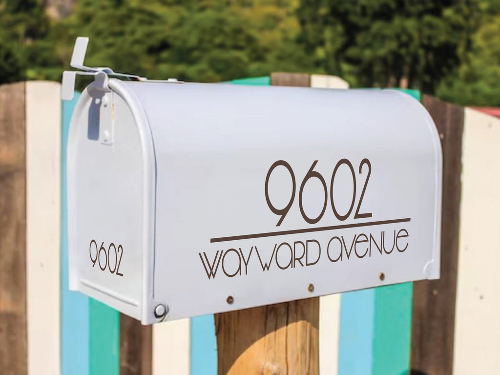 Modern Address Mailbox Decal - Simple and Stylish - Eastcoast Engraving