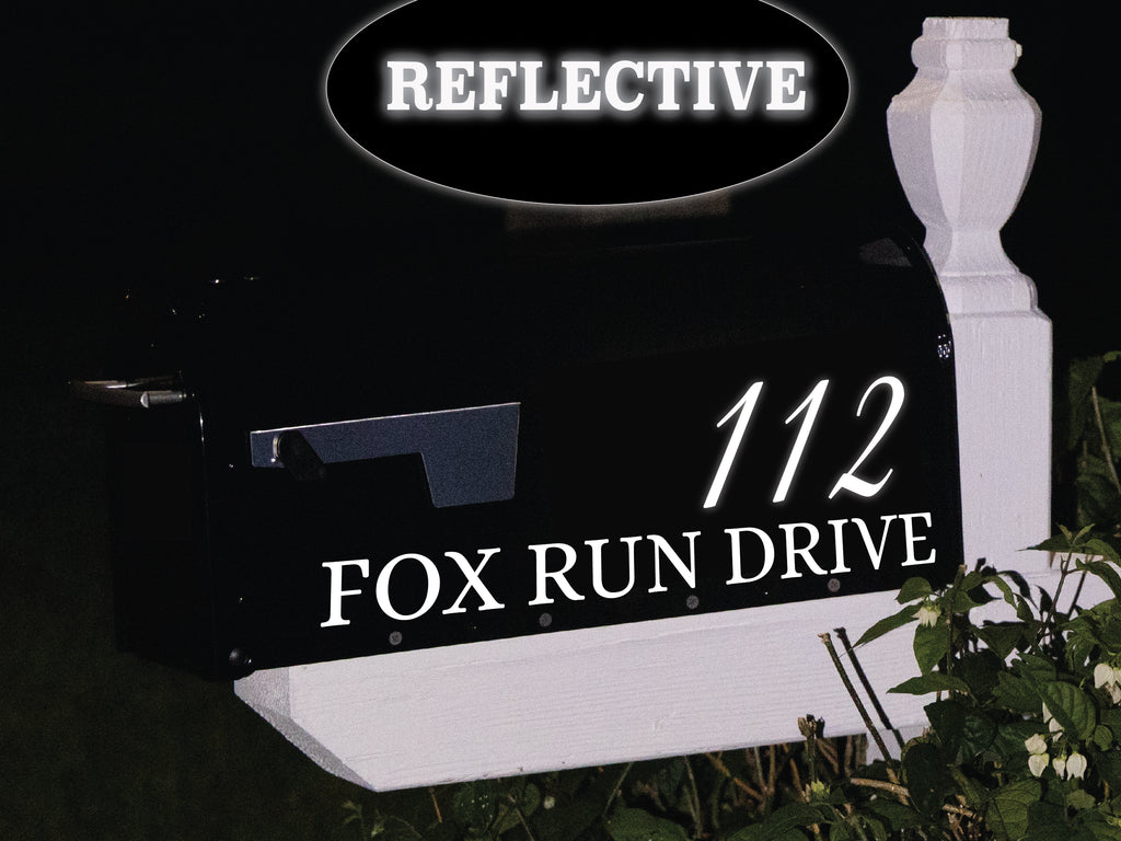 Reflective mailbox number decal for visibility