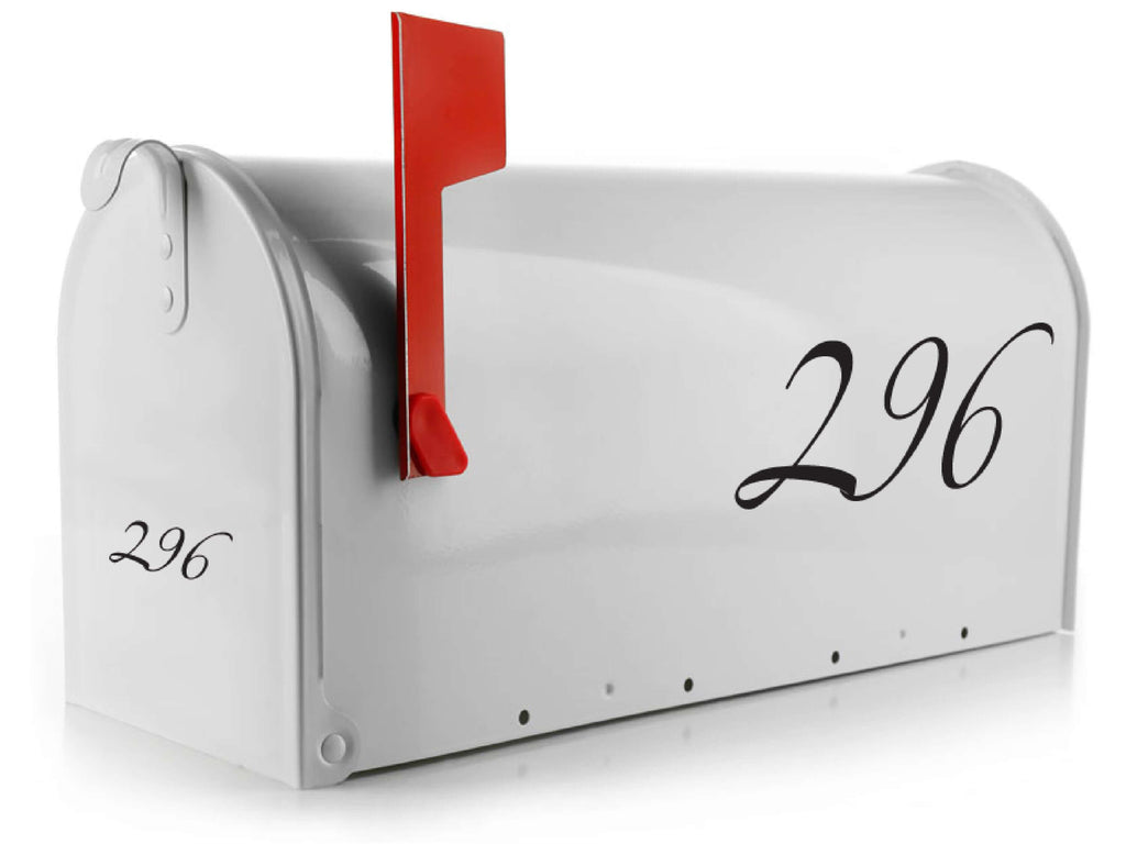 Weatherproof black Mailbox Decal with Whimsical Font