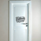 Waterproof bathroom wall decal displayed on modern bathroom door