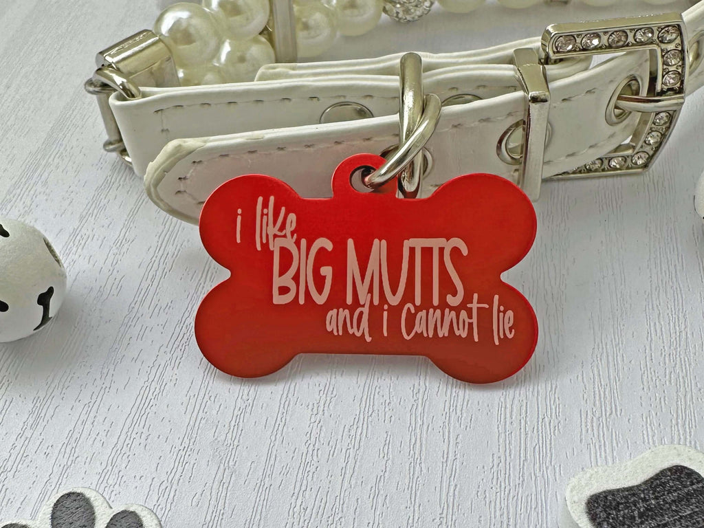 Funny Pet ID Tag: 'I Like Big Mutts and I Cannot Lie' - Customizable Dog Tag - Eastcoast Engraving